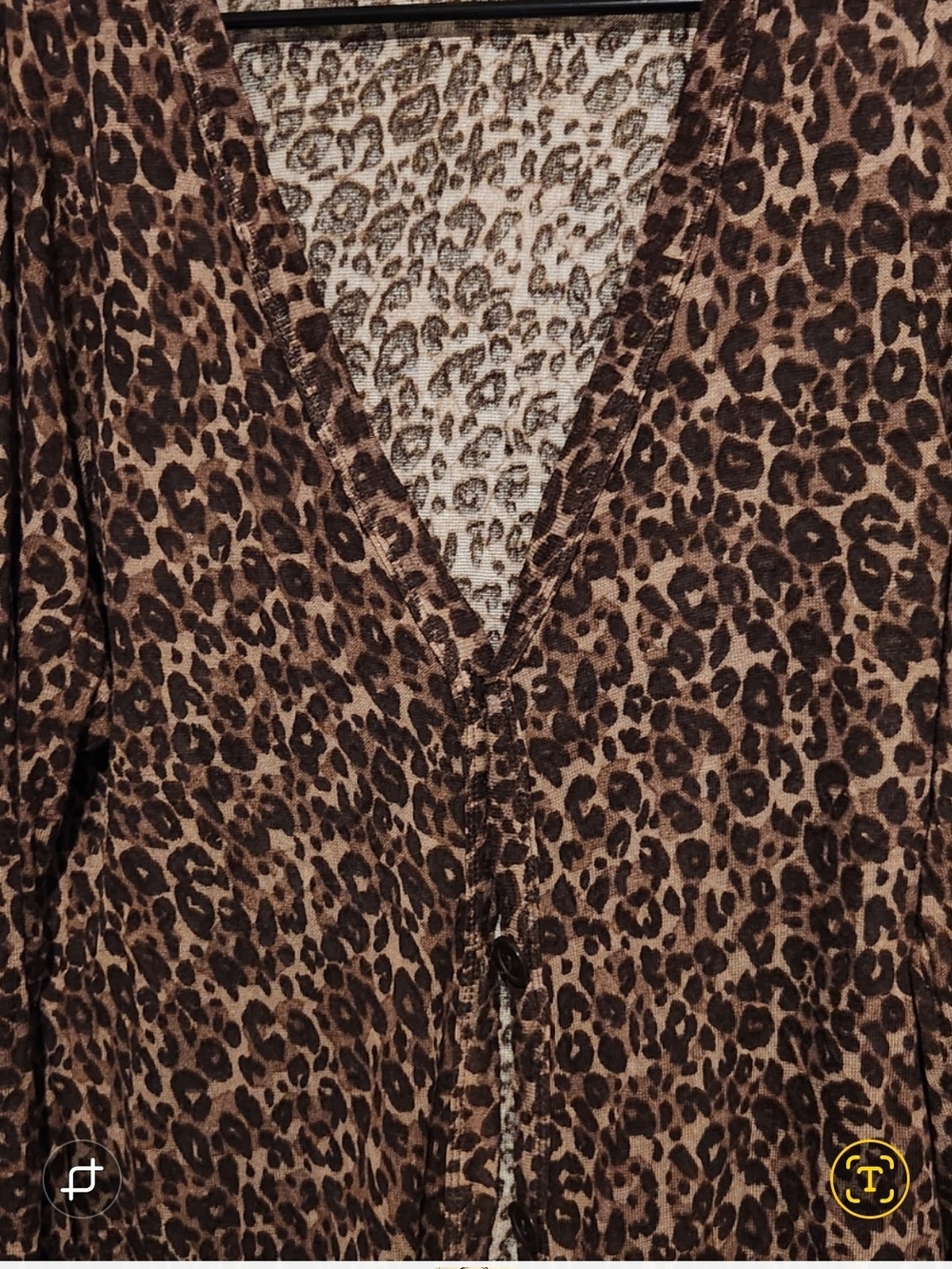 French Laundry Leopard-Print Brown & Black Sleepwear Robe